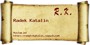 Radek Katalin névjegykártya